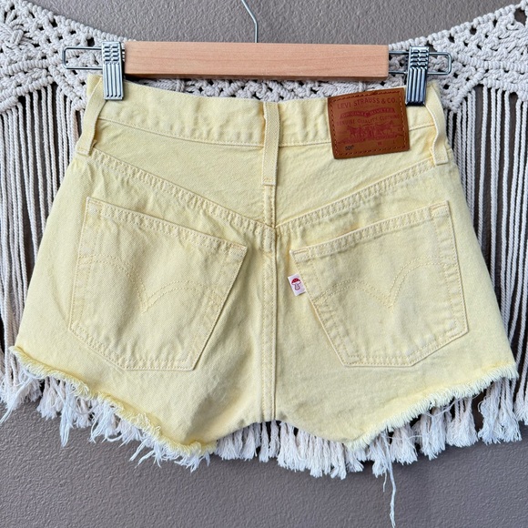 Levi's Pants - Levi's Premium Fresh 501 yellow High Waisted Shorts mushroom tab